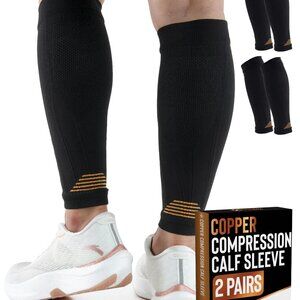 NEW Doctor's Select 2 Pairs Copper Calf Compression Sleeve